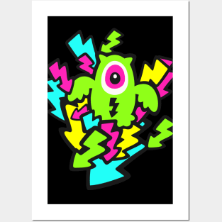 Neon Alien Mutant Owl Posters and Art